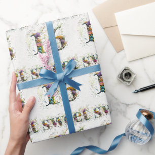 Sweet 16 Happy Birthday Wildflowers Text Wrapping Paper