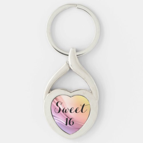 Sweet 16 Heart Keychain