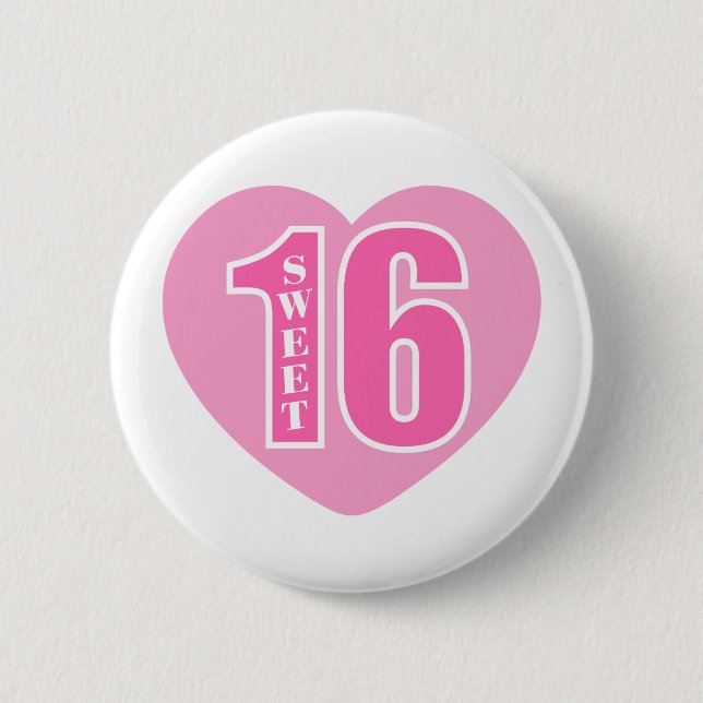 Sweet 16 (Heart) Pinback Button (Front)