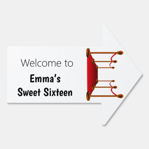 Sweet 16 Hollywood Red Carpet Birthday Arrow  Sign