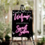 Sweet 16 Hot Pink Neon-Themed Welcome Sign