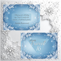 Sweet 16 Icy Blue Silver Winter Frost Snowflakes