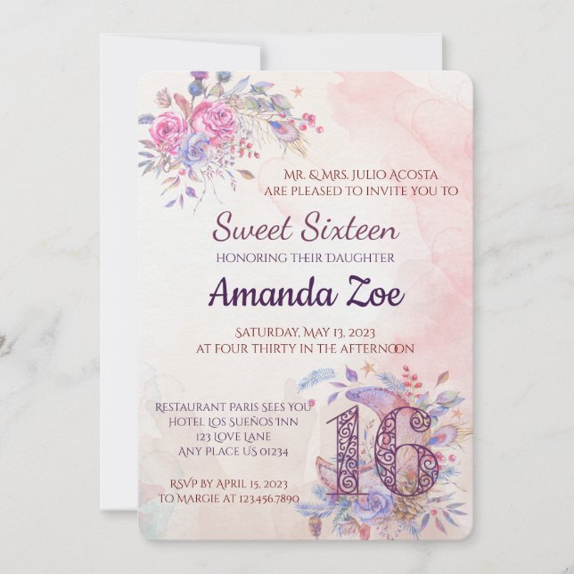 Sweet 16 Invitation (Front)