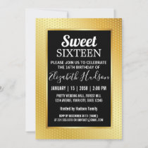 Sweet 16 Invitation with Gold Speckles