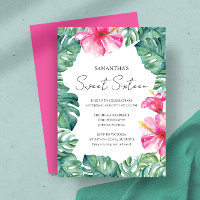Sweet 16 Invitations Tropical Aloha Theme