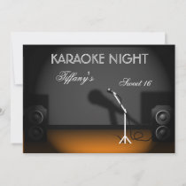 Sweet 16 karaoke night party Invitation