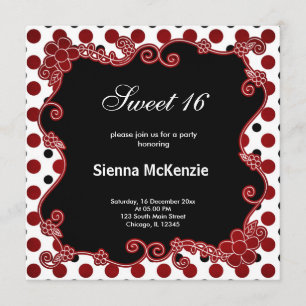 Sweet 16 Lady Bug Invitation