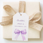 Sweet 16 lavender bow DIY write by hand Gift Tags<br><div class="desc">A white background color. Decorated with a large lavender colored bow.   Personalize and add the name and date. 

Back: space for you to write by hand</div>