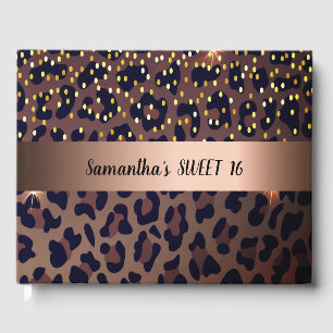 Sweet 16 leopard print guest book