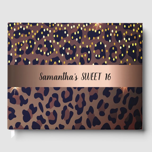 Sweet 16 leopard print guest book (Front)