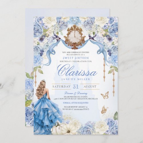 Sweet 16 Light Blue Royal Princess V2 Elegant  Invitation