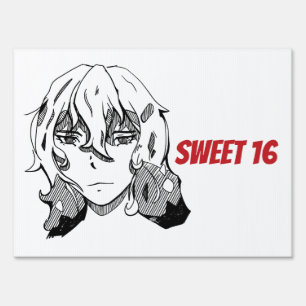 Sweet 16, line art sign
