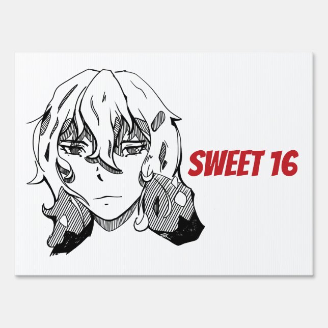 Sweet 16, line art sign (Front)