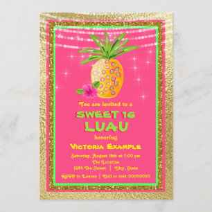 Sweet 16 Luau Invitation