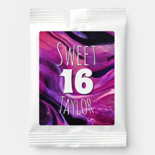 Sweet 16 Magenta Purple Marble Personalized Hot Chocolate Drink Mix