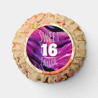 Sweet 16 Magenta Purple Marble Personalized Reese's Peanut Butter Cups