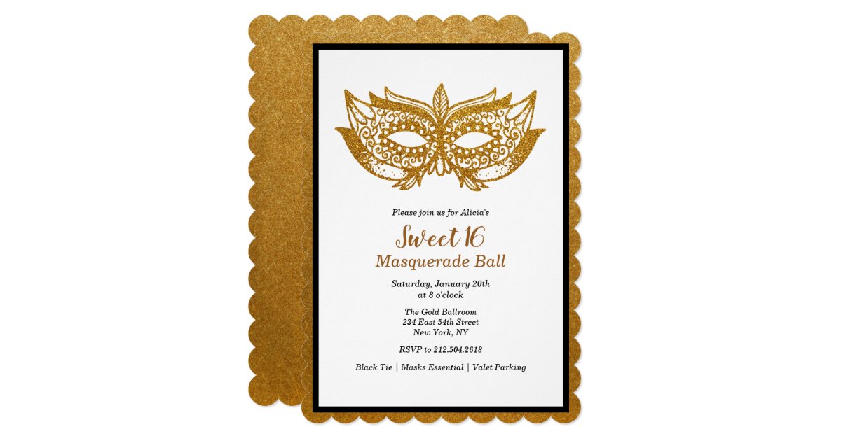 Sweet 16 Masquerade Ball Invitation