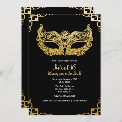 Sweet 16 Masquerade Ball Invitation