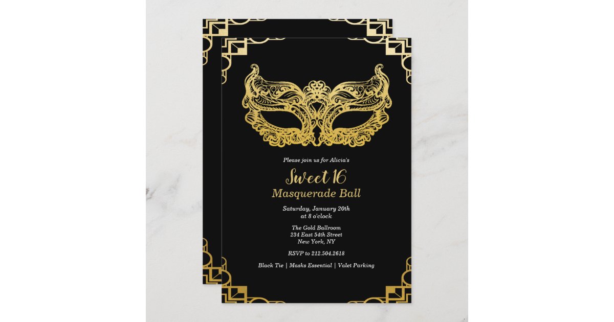 Sweet 16 Masquerade Ball Invitation Zazzle