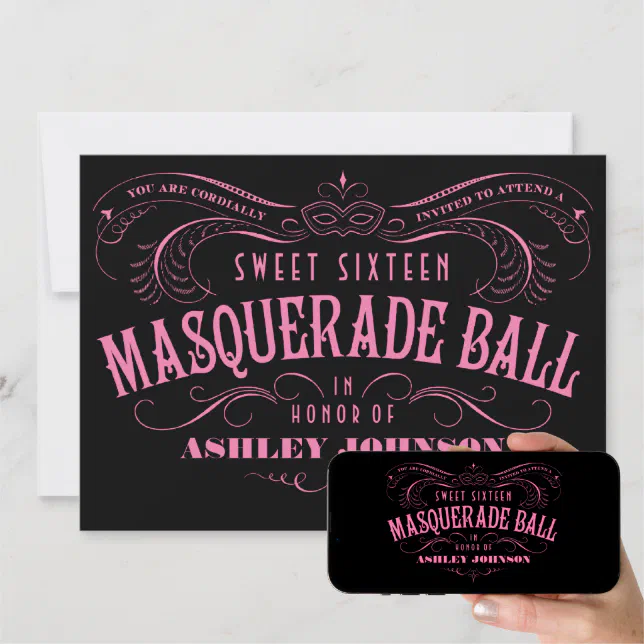 Sweet 16 Masquerade Ball Invitations Zazzle