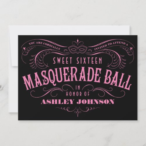 Sweet 16 Masquerade Ball Invitations