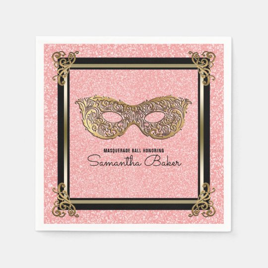 Sweet 16 Masquerade Birthday Party Sweet Sixteen Napkin Zazzle Com