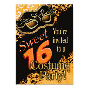 Sweet 16 Masquerade Costume Party Card