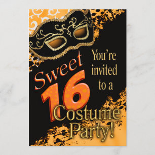 Sweet 16 Masquerade Costume Party Invitation
