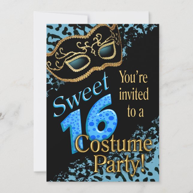 Sweet 16 Masquerade Costume Party Invitation (Front)