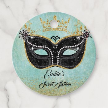 Sweet 16 Masquerade Party Favor Tags by ThreeFoursDesign at Zazzle