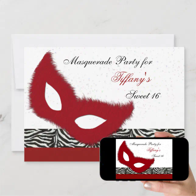 Sweet 16 Masquerade Party Invitation Zazzle