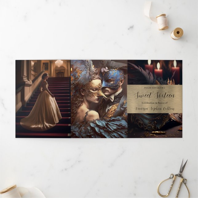 Sweet 16 Masquerade Party Invitation (Outside)