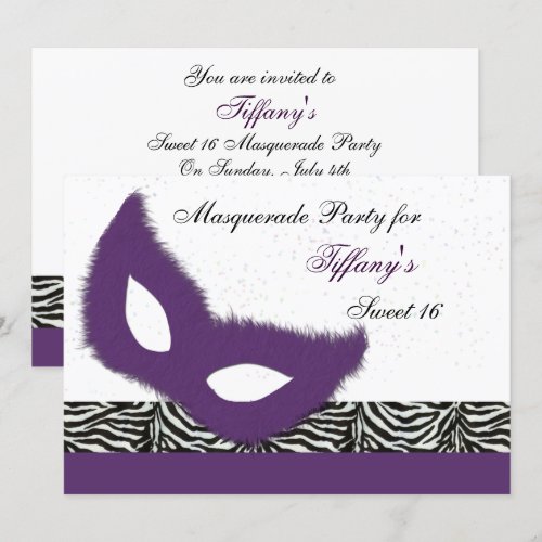Sweet 16 Masquerade party Invitation