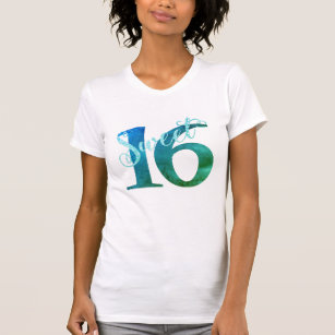 Sweet 16   Mermaid Ombre Blue Green Gradient T-Shirt