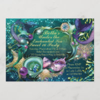 Sweet 16 Mermaid Under the Sea Birthday Invitation