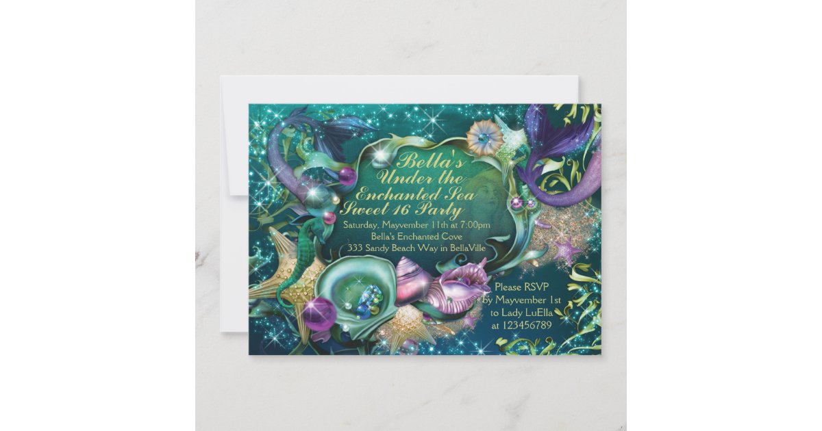 Sweet 16 Mermaid Under the Sea Birthday Invitation Zazzle