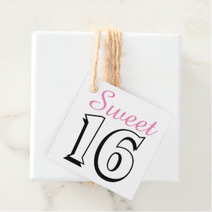 Sweet 16 Modern Chic Pink Birthday Party Favor Tags