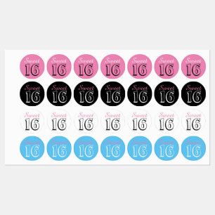 Sweet 16 Modern Chic Pink Kids' Labels