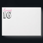 Sweet 16 Modern Pink 16th Birthday Party Envelope<br><div class="desc">Celebrate with family and friends with this modern and unique design your guests are sure to love. This design features modern pink and black text with a logo that says "Sweet 16." Customize the back with your name and address.</div>