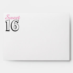 Sweet 16 Modern Pink 16th Birthday Party Envelope