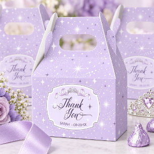 Sweet 16 Motif & Star Pattern Violet ID1333 Favor Boxes
