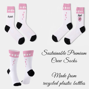 Sweet 16 name pink birthday socks