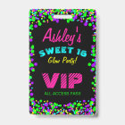 Sweet 16 Neon Glow Birthday Invitation VIP Pass