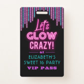 Sweet 16 Neon Glow Birthday Party Badge (Front)