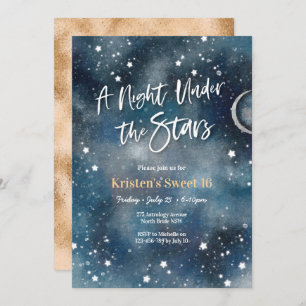 Sweet 16 Night under the stars Party Invitation