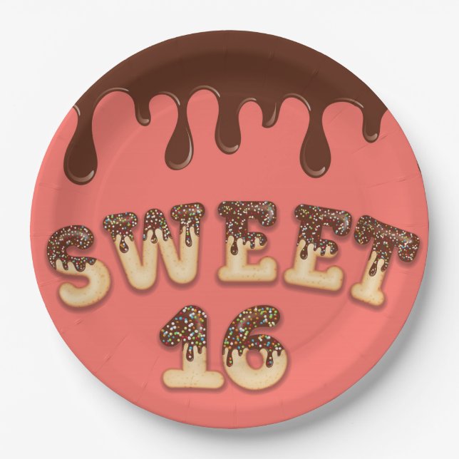 Sweet 16 paper plates (Front)
