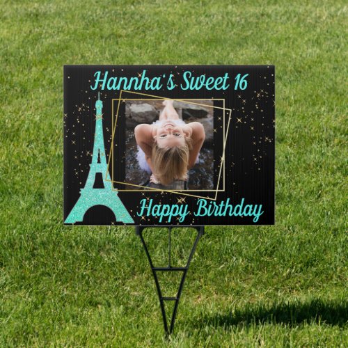 Sweet 16 Paris Nights Photo  Sign