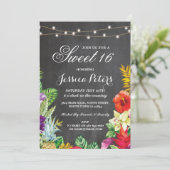 Sweet 16 Party Aloha Tropical Lights Invite (Standing Front)