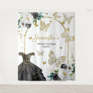 Sweet 16 Party Backdrop - Butterfly Floral Dress