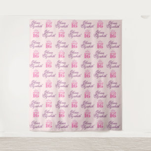 Sweet 16 Party Backdrop Step and Repeat